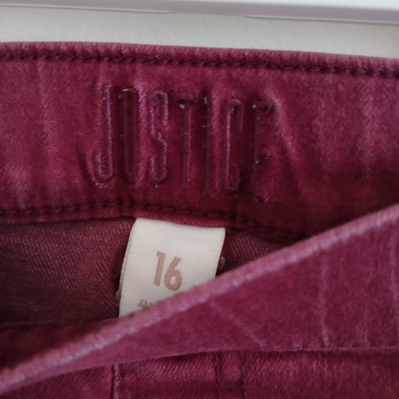 Justice Girl's Size 16 Burgundy Skinny Leg Jeggings - Picture 3 of 3